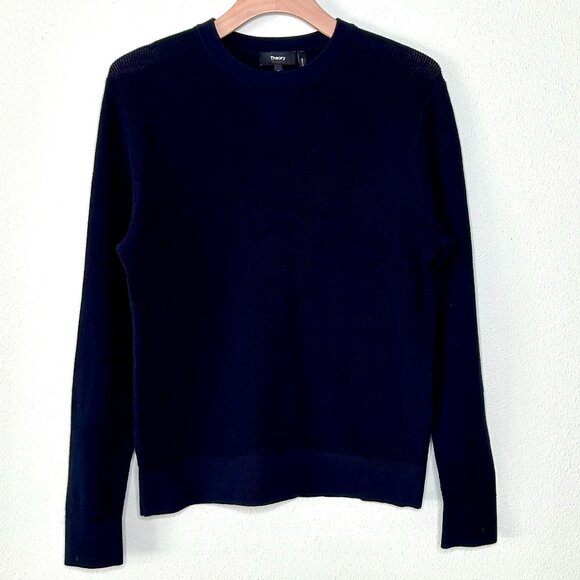 Theory Myhlo Breach Crewneck Sweater Navy Size M - Picture 10 of 10